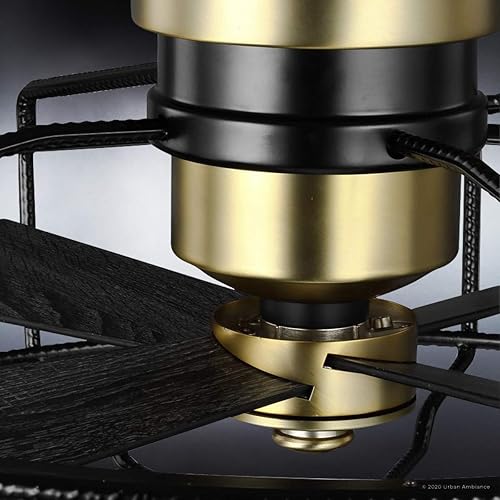 Miniatura 7 de Urban Ambiance Ventilador de techo de lujo para interiores, tamaño pequeño 15.3 pulgadas de alto x 32.9 pulgadas de ancho, con elementos de estilo