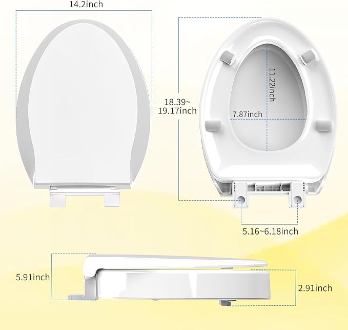 Asiento Elevado para Inodoro 2.91'' Blanco Oblongo miniatura 3