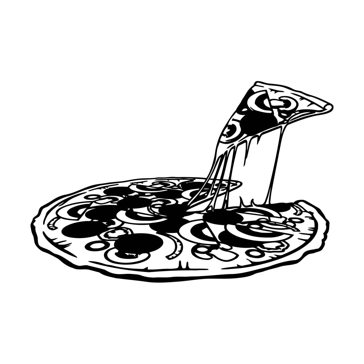 Food Pizza Vinyl Wall Decal Pizza Store Italian Restaurant Pizzeria Decor Wall Stickers Removable Art Wall Decor Mural Extra Large - 56x84cm โ image 1