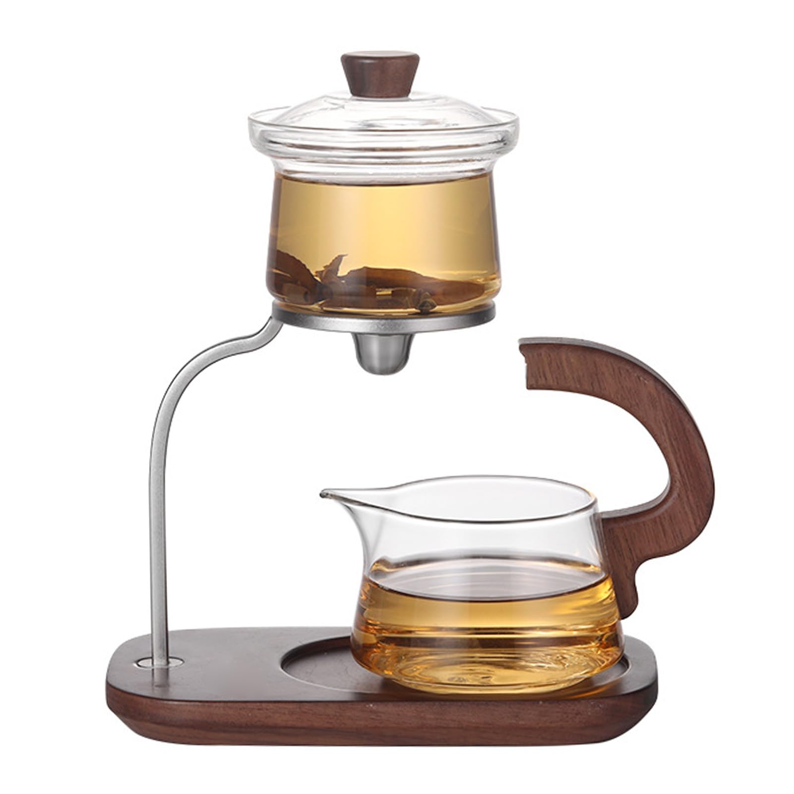 Lazy Kungfu Drip TeaPot, Półautomatyczny szklany zestaw do herbaty, Półautomatyczny zaparzacz do herbaty Lazy Teapot Kungfu Tea Set, Żaroodporny zestaw do herbaty do