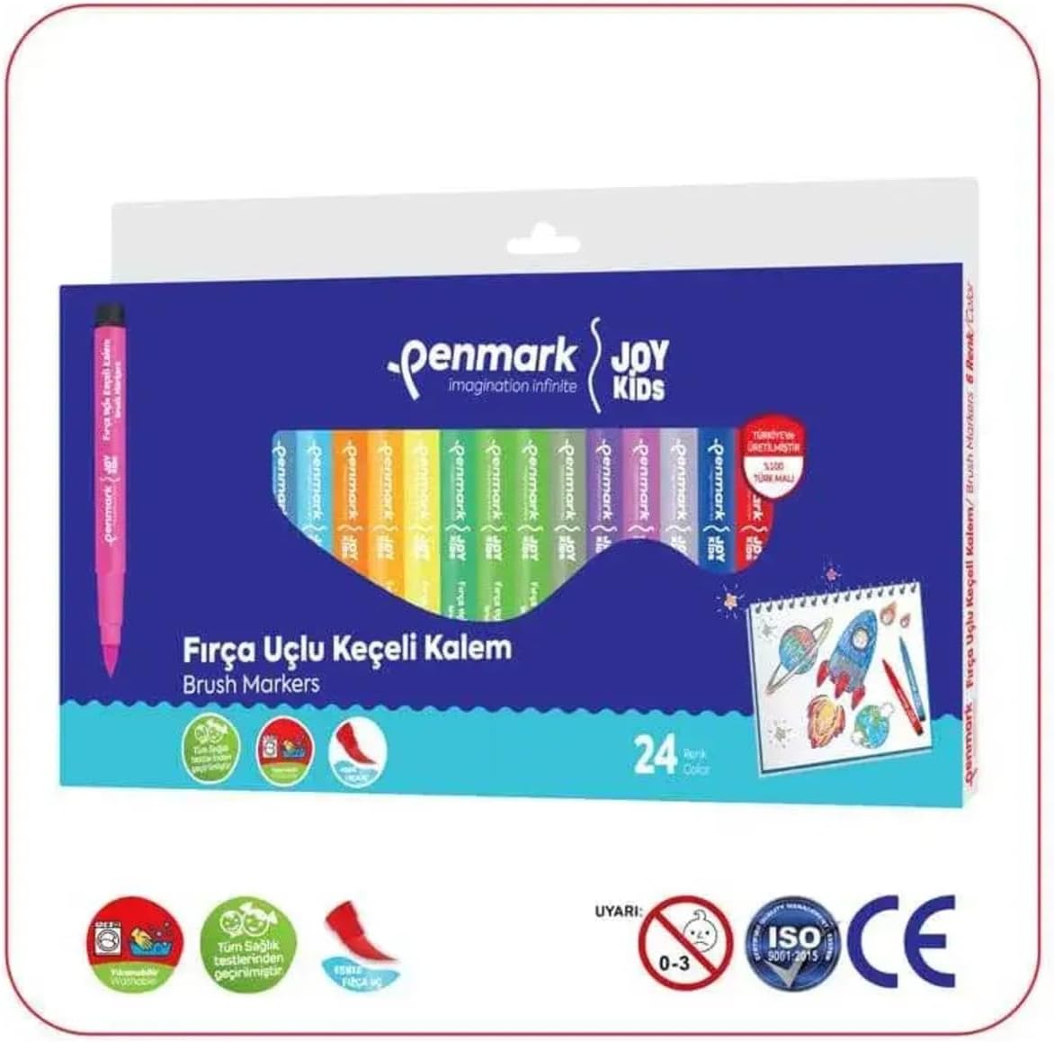 Penmark Süper Yikanabilir Brush Uçlu Keçeli Kalem 24'lü