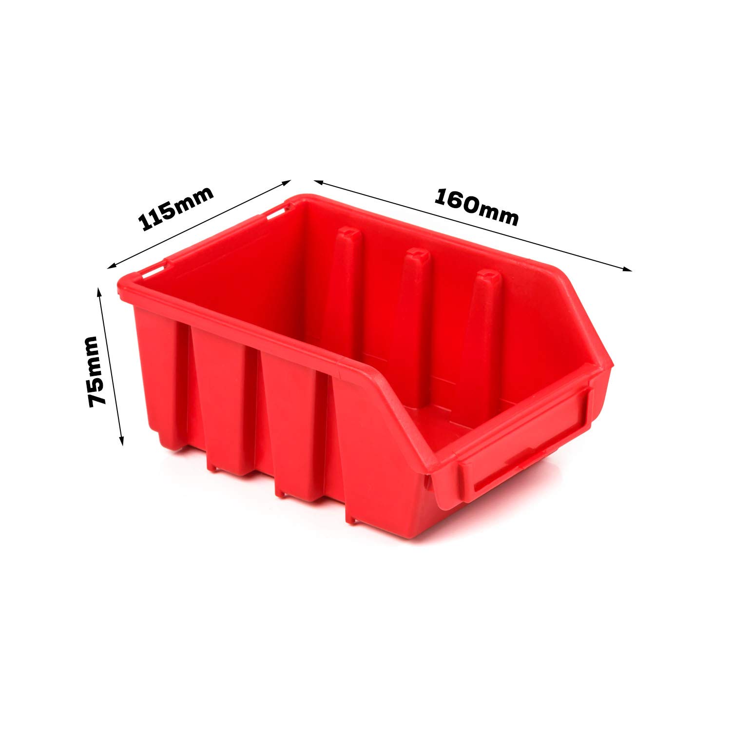 Módulo de pared para herramientas, estante de pared 160x80 cm, juego de 26 contenedores en negro/rojo, soporte para herramientas, plástico, sistema de almacenamiento, expandible