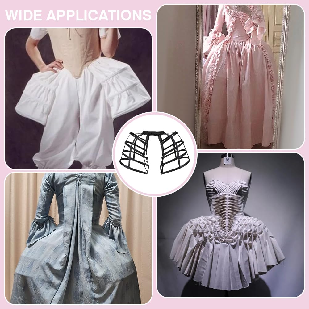 FINGERINSPIRE Gonna a Cerchio con Gabbia Larga 75cm Sottoveste Lolita con Struttura in Acciaio, Sottoveste a Gabbia per Uccelli con Elastico in Vita Accessorio per Abiti in Stile Vittoriano