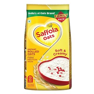 Saffola Oats, 1.5kg, 13g High Protein, 10g High Fibre | Instant Rolled Oats | Soft and Creamy | Helps manage weight