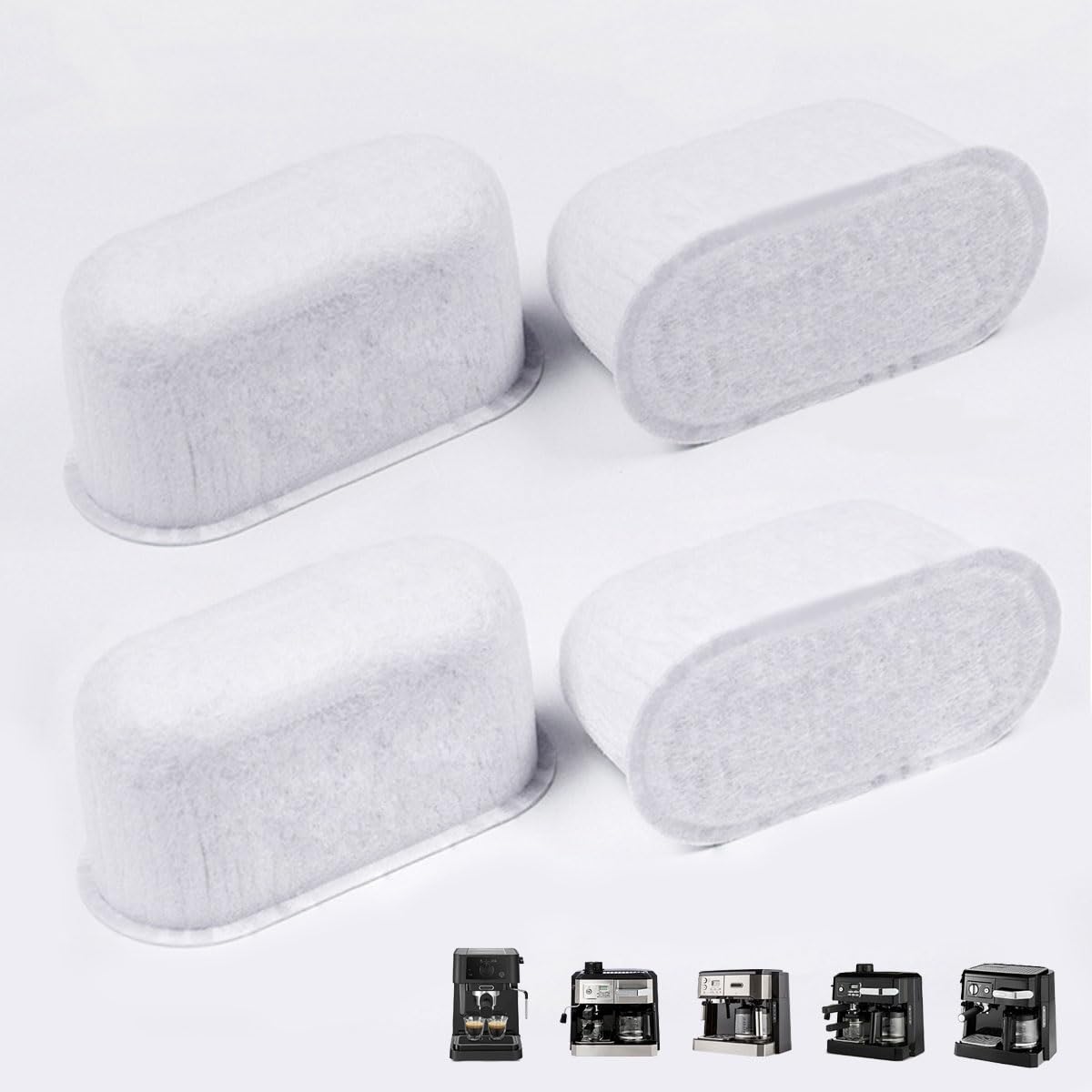 4st Vervangend Waterfilter voor 7313285779 voor Delonghi, Vervangend Filter voor Actieve Kool voor Espressomachines Sterke Adsorptiefilter voor Espressomachines voor Delonghi