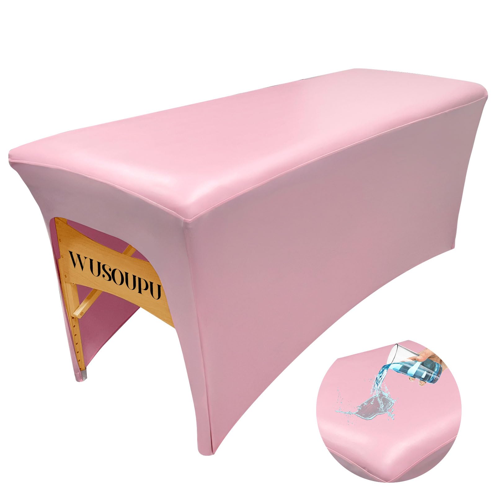 Pink Lash Bed Cover Wipeable PU Leather Massage Table Cover Waterproof, Ultra-Durable Massage Bed Cover Wrinkle-Resistant Silky Spa Bed Cover Vegan Leather Tablecloths for 6 ft Rectangular Table-image-39