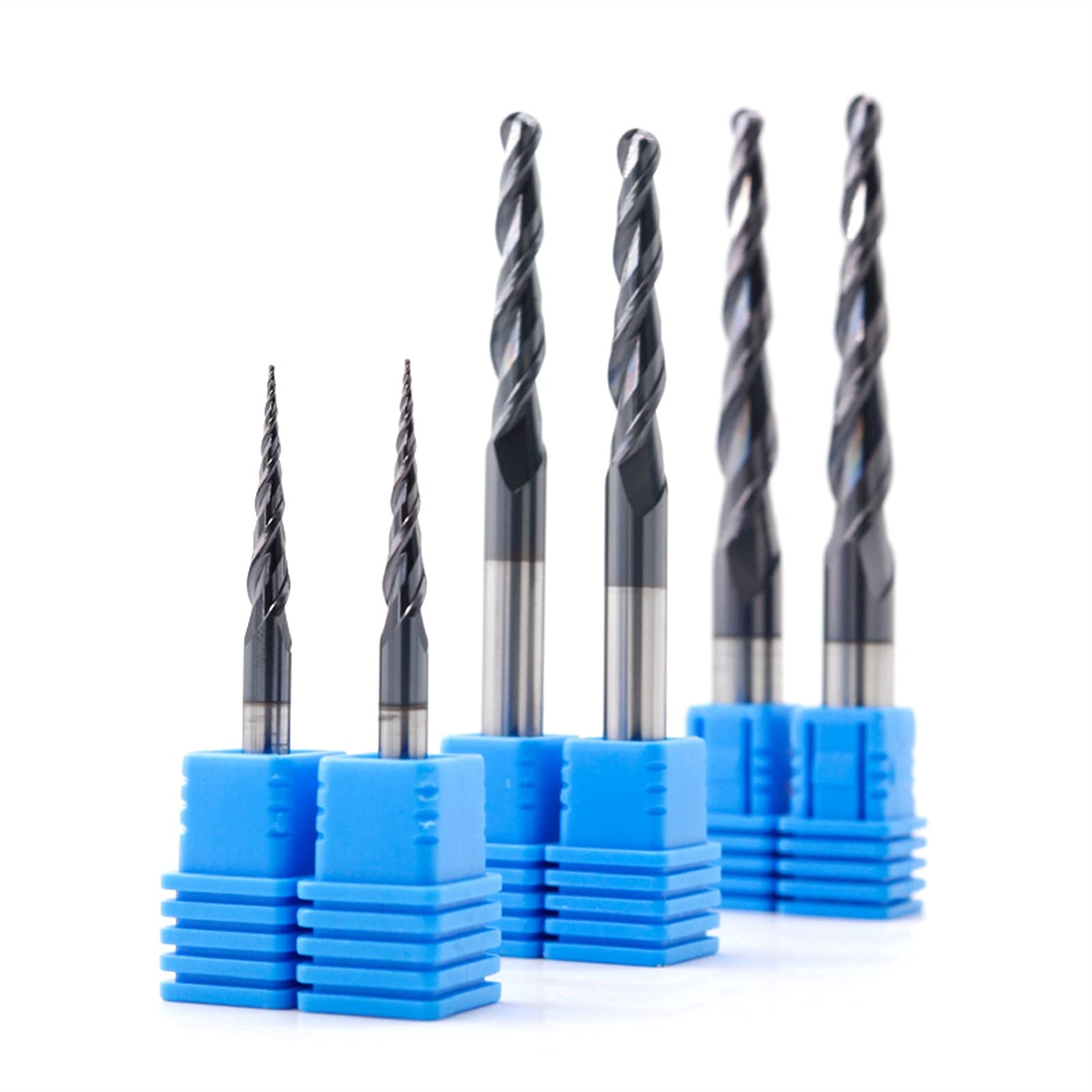 Hartmetall-Kugelnase-End-Mühlen 3.175mm 4mm 6mm 8mm konische Router-Bit CNC-Holz Frässchneider (Größe : R0.5X47XD8X85L)