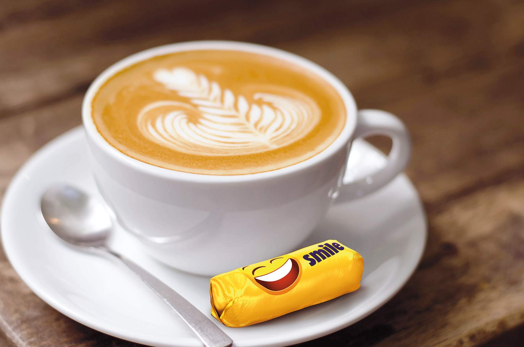 Munz Schweizer Munzli Mini-Praliné | Smiley-Edition | 500 Stück - 2,5kg | Mini Schokoladenriegel, perfekte Kaffeebeilage auf der Untertass, perfekt für Kinder, mit gerösteten Haselnuss-Splittern