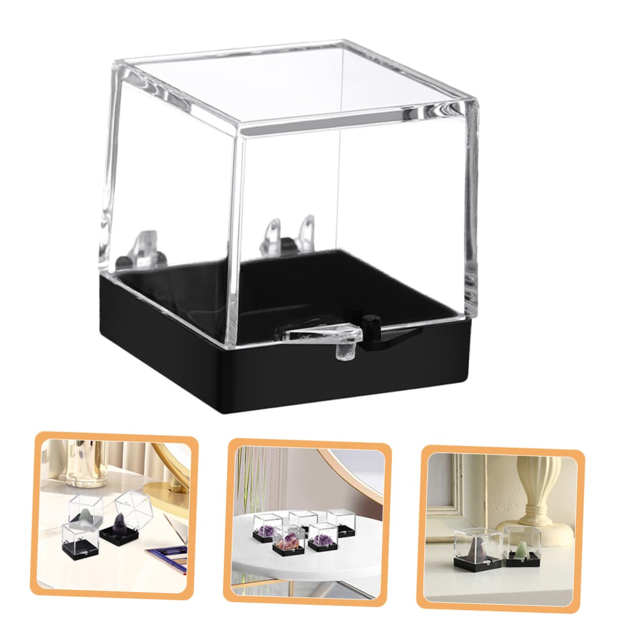 10St Kuchenform Ausstellungsbehälter Probenvitrine Box mit Mineralsteinen Protect schutzzelt Probenbehälter Mineralienvitrine Spar Aufbewahrungskiste Musterbox Container Plastik