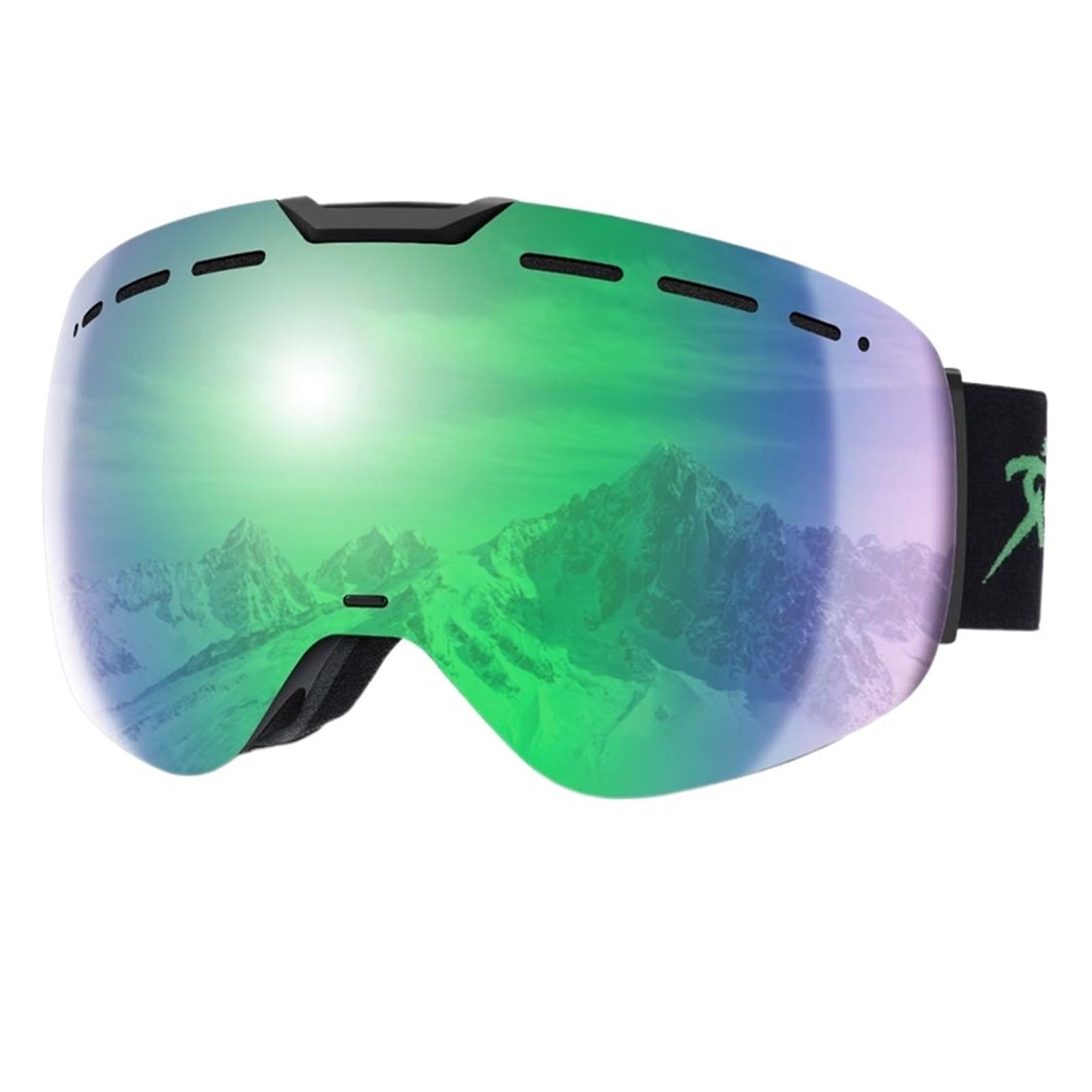 Occhiali da sci Occhiali da sci e snowboard Occhiali da sci da donna e da uomo Occhiali da sci UV400 - antiappannamento Occhiali da neve per adulti Doppio specchio sferico Occhiali magnetici per