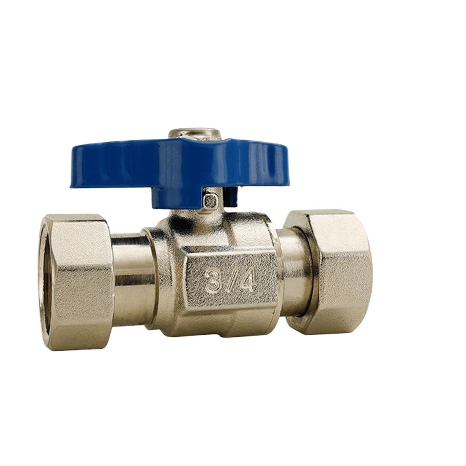 Vanne à double filetage femelle et mâle en laiton pour tuyau eau et gaz