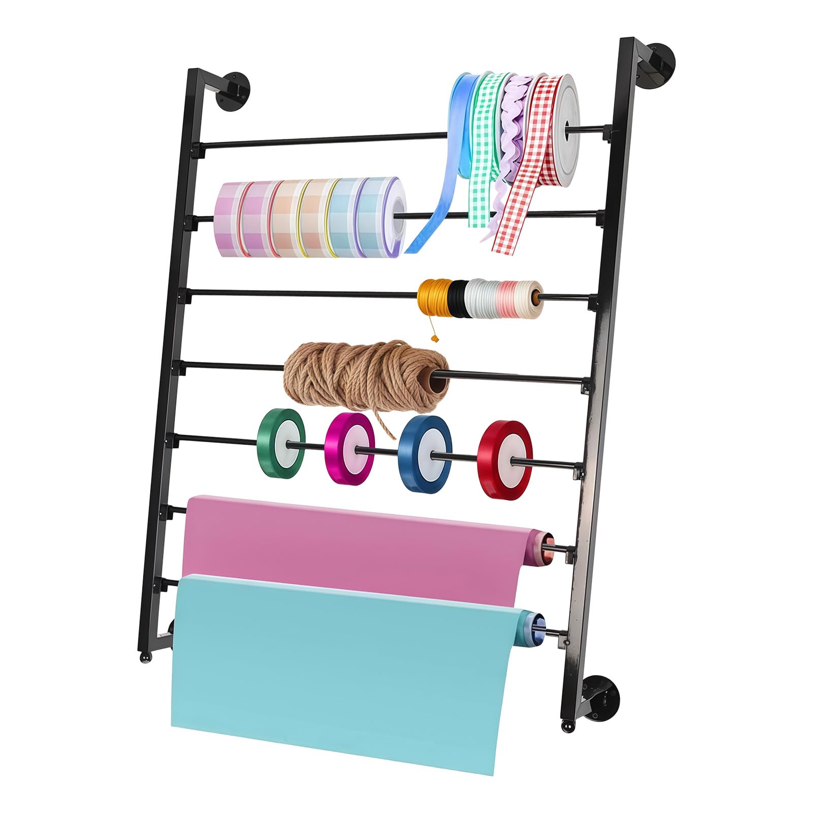 YROHGKPN Decorative Ribbon Holder with Carbon Steel Frame Storage Hanger for Handicrafts Multi Tiers Wrapping Paper Rack Craft Room Organization