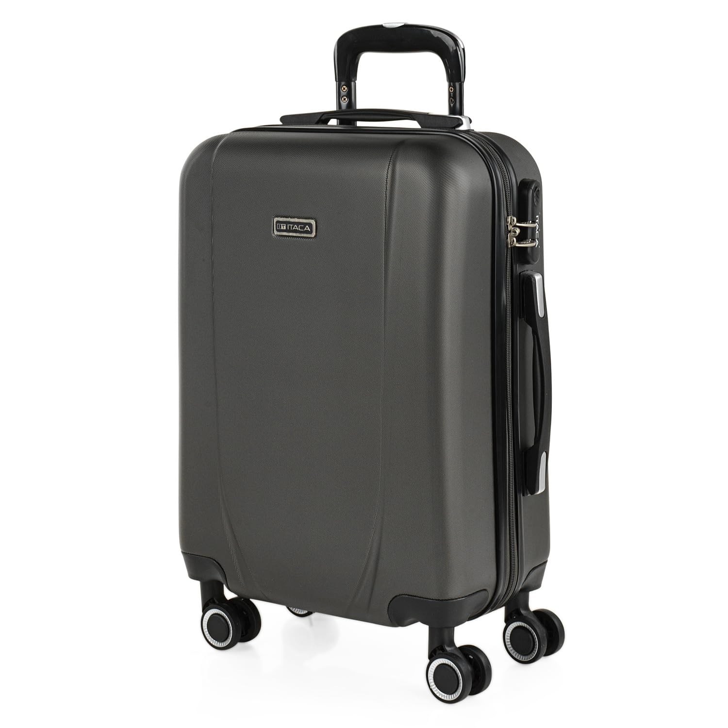 ITACA - Maleta de Cabina 55x40x20 de Viaje rígidas Trolley con 4 Ruedas Dobles para Avion Ligera Equipaje de Mano candado de combinación., Plata — view 91