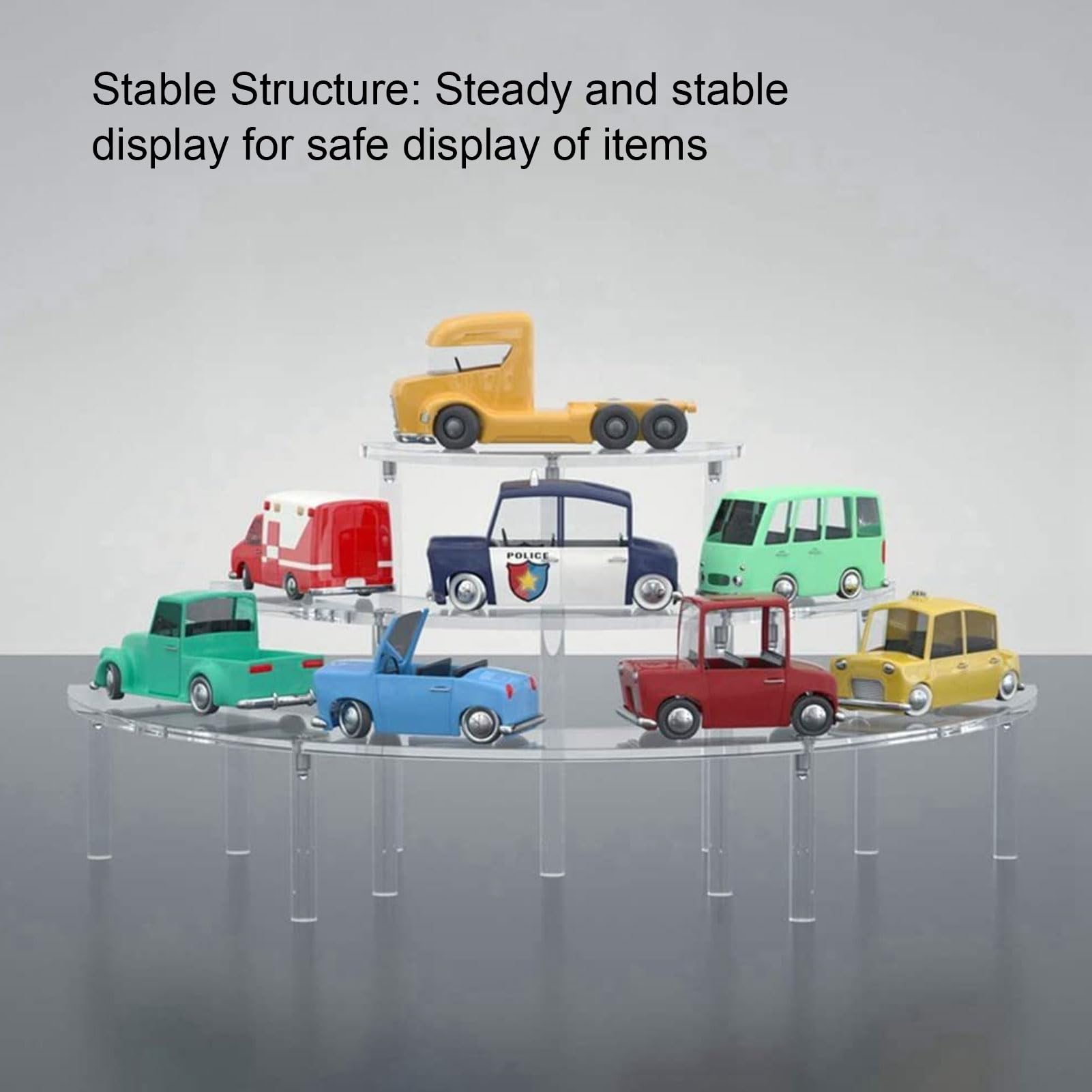 HERCHR Acrylic Display Riser, Transparent 3 Step Product Food Dessert Stand Round Display Riser Detachable Display Shelf for Home Restaurant Office Store