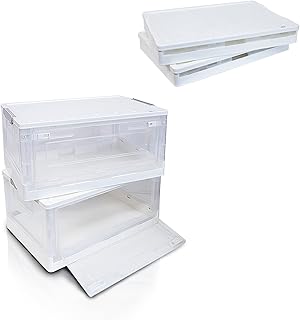SIC Boîte de Rangement Pliable Transparente avec porte d