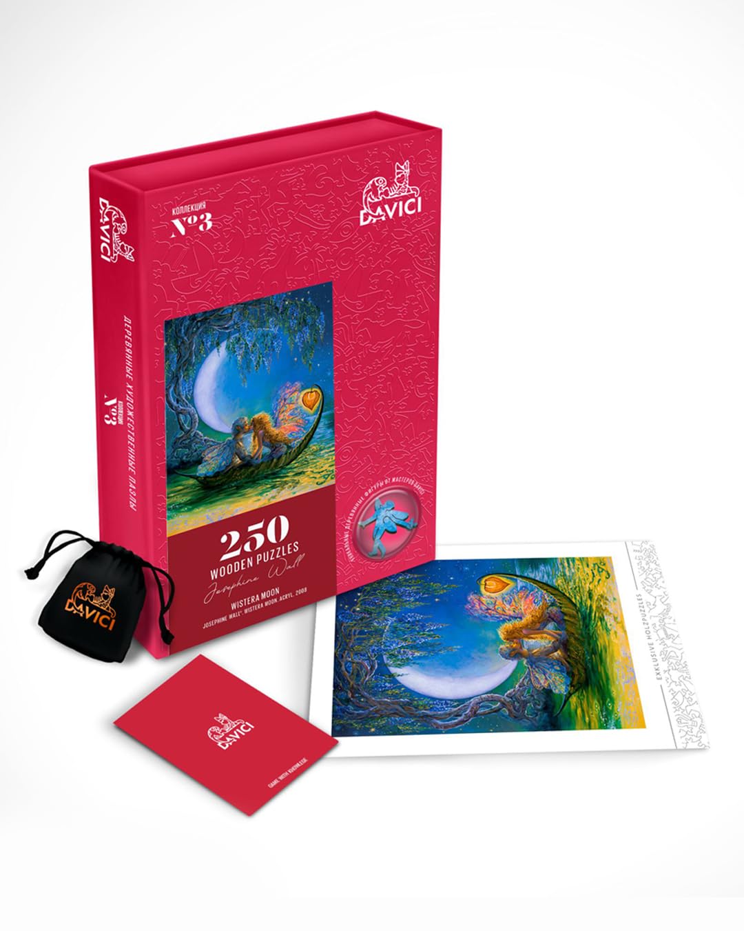 DAVICI Holzpuzzle | D8 - Wistera Moon | 250 Teile | Unterhaltung für Erwachsene und Kinder | Psychische Herausforderung | einzigartige Formen | unglaubliche Designs | Spitzendekoration | Geschenk |