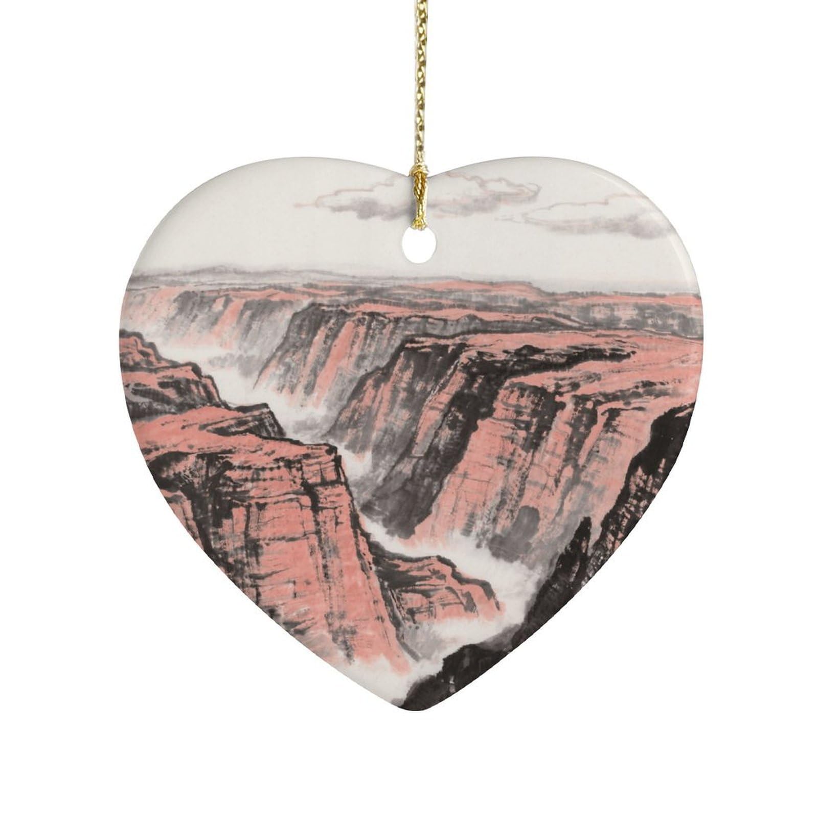 Fekiloot Style Grand Canyon Red Sandstone Ceramic Ornament Home Decor Keepsake