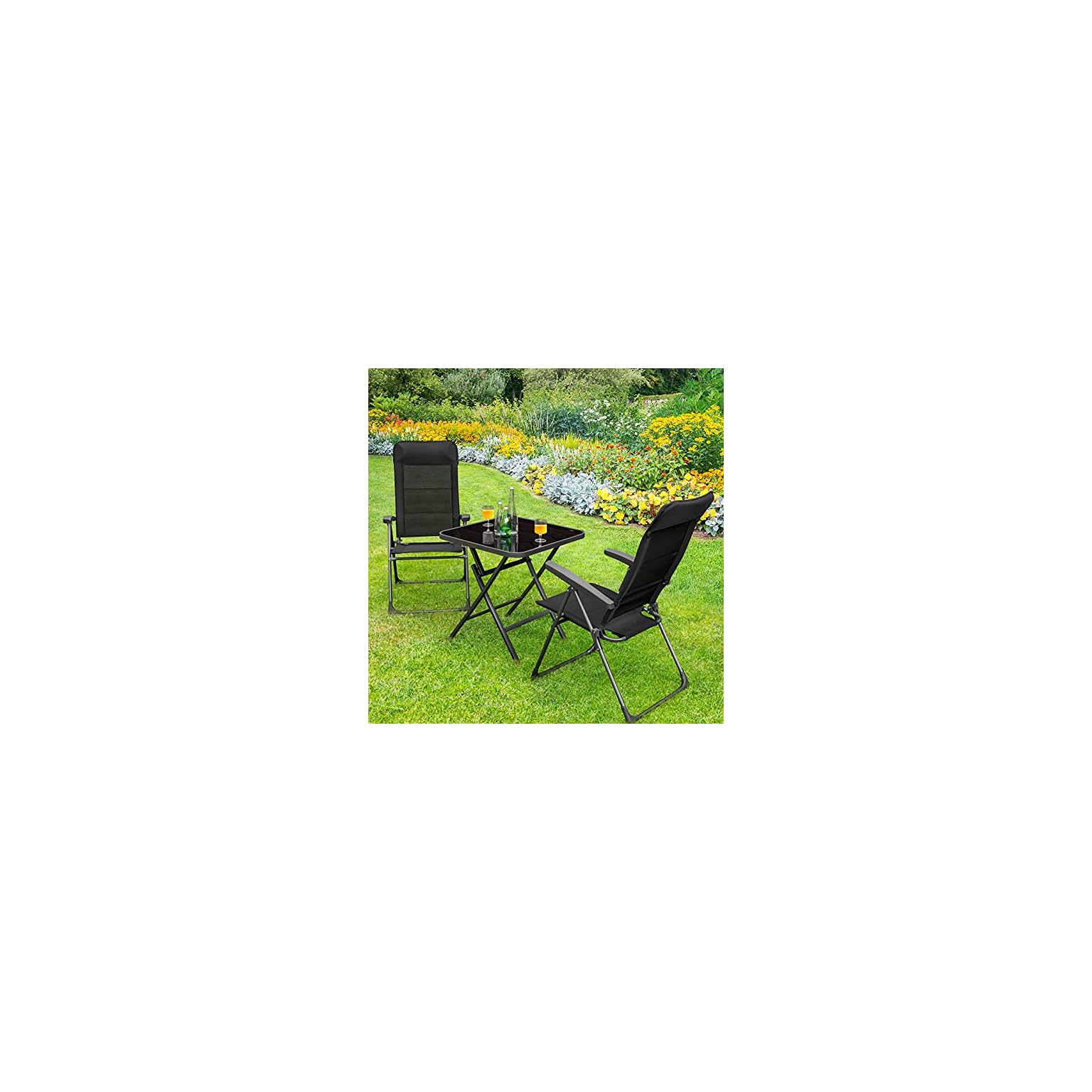 Giantex Set of 2 Patio Dining Chairs, Folding Patio Chairs, Outdoor