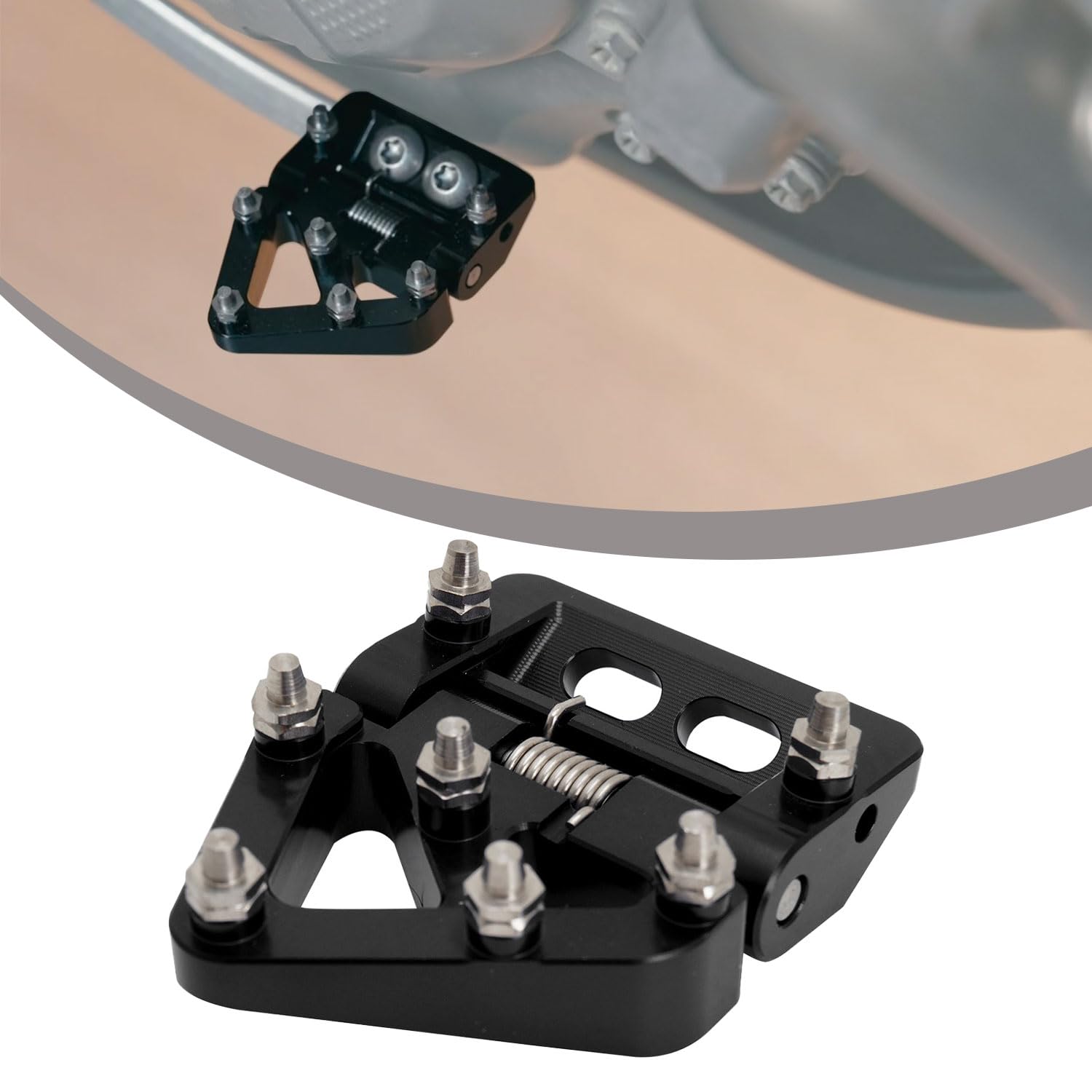 Runfarr Pedale Freno Posteriore Moto Pedana Punta Pieghevole CNC Nero