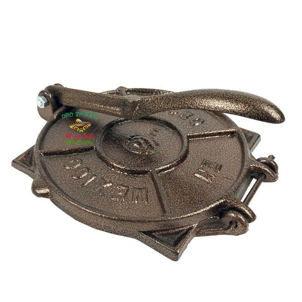 Oro Import Tortilla Press Maker, Cast Iron Tortilladora, 7.5