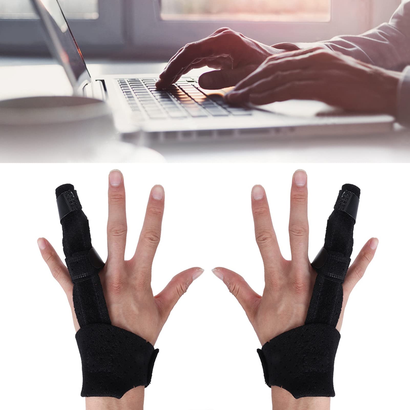 Tutore per Dito a Scatto, Tutore per Dito Regolabile per Anulare del Mignolo Medio, Mano Sinistra o Destra, Immobilizzazione Dell'articolazione del Dito per Dito a Martello, Tunnel Carpale, Artrite, D