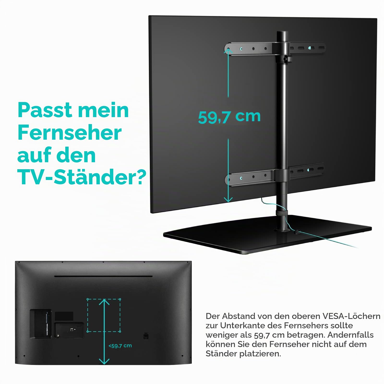 ONKRON TV Standfuss 32-75 Zoll, bis 40 kg, max VESA 400x400, PT3-B