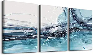 DZRWUBHS Canvas Wall Art For Living Room Modern Wall Decor For Bedroom Office Wall Decorations Painting 3 Piece Framed Canvas Art Prints Ready to Hang Inspirational Abstract Ink Pictures Home Decor