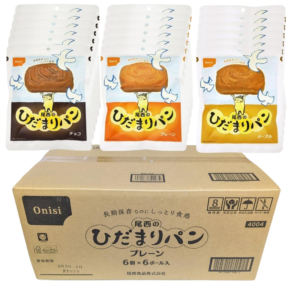 Amazon | 尾西食品 ひだまりパン 3種×12 計36個 3種 アソートセット