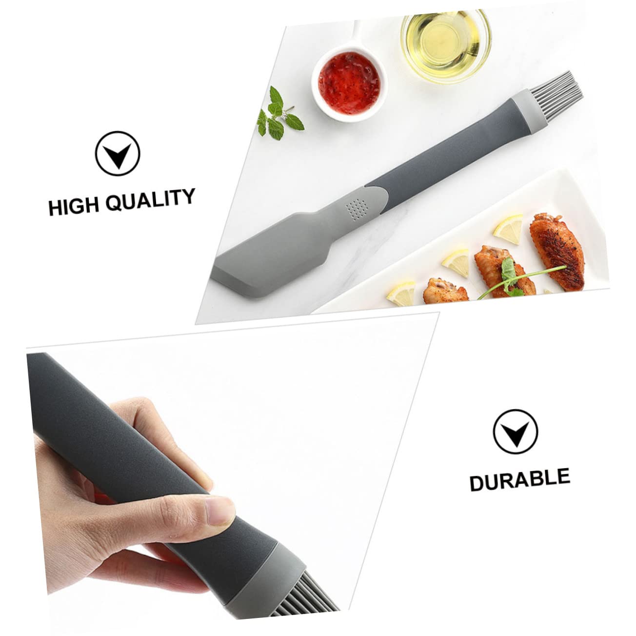 Cabilock 1pc Silicone Baking Scraper Tool Multi Purpose Oil Brush for Baking and Cooking Easy to Clean Heat Resistant Non Slip Grip for Sauces and Marinades