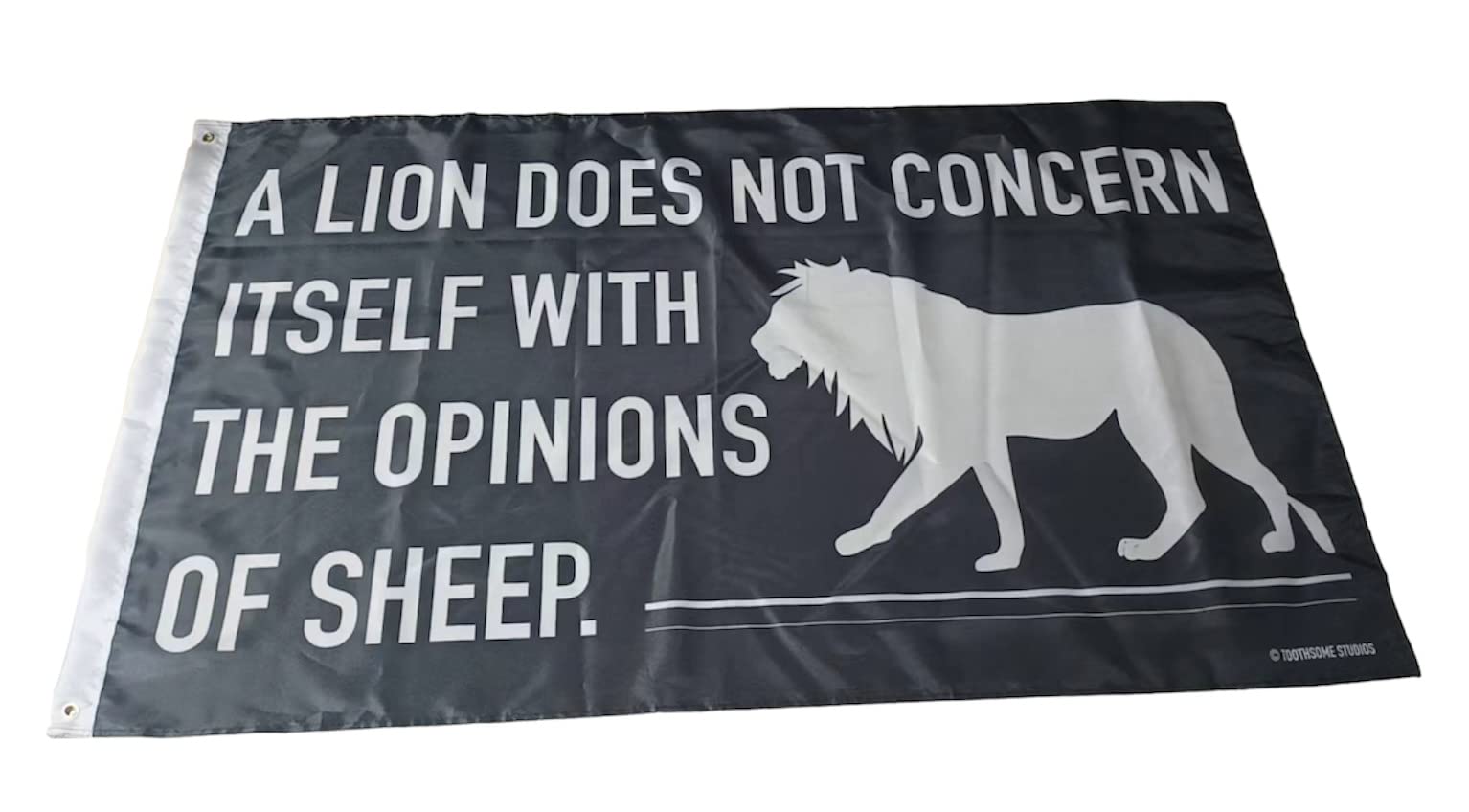 A Lion Does Not Concern Itself With The Opinions Of Sheep 3' by 5