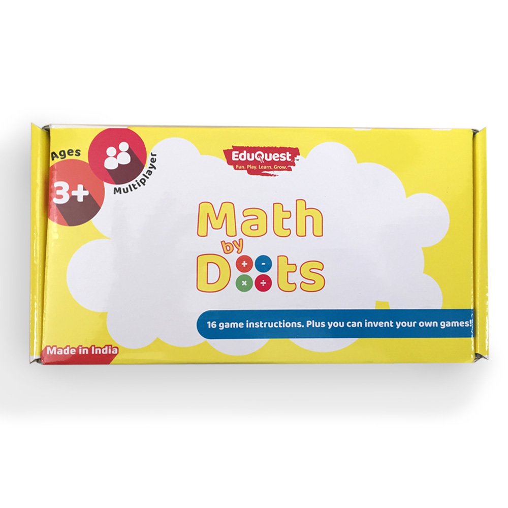 EduQuest Math by Dots - Learn Numbers and Arithmetic Using Polka dots - 16 Easy-to-Learn Games for Counting and Logic - Multiplayer Game - Card Size: 3.5" x 3.5" - Ages 3-8 Years