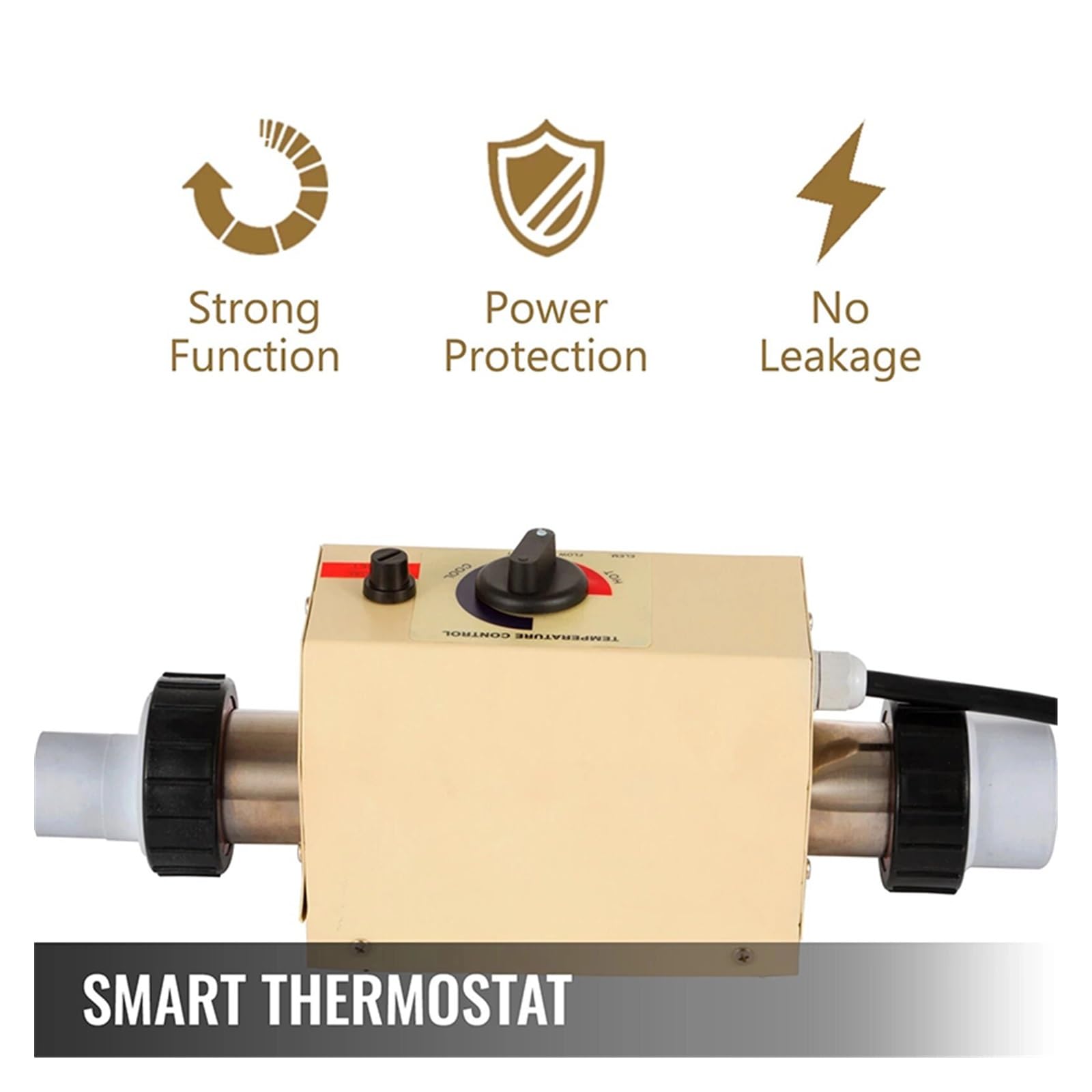 Calentador de Piscina Termostato de Calentador Agua eléctrico 3KW for bañera Piscina, baño SPA for hidromasaje Masaje Bomba de Calor para Piscina(1600W)