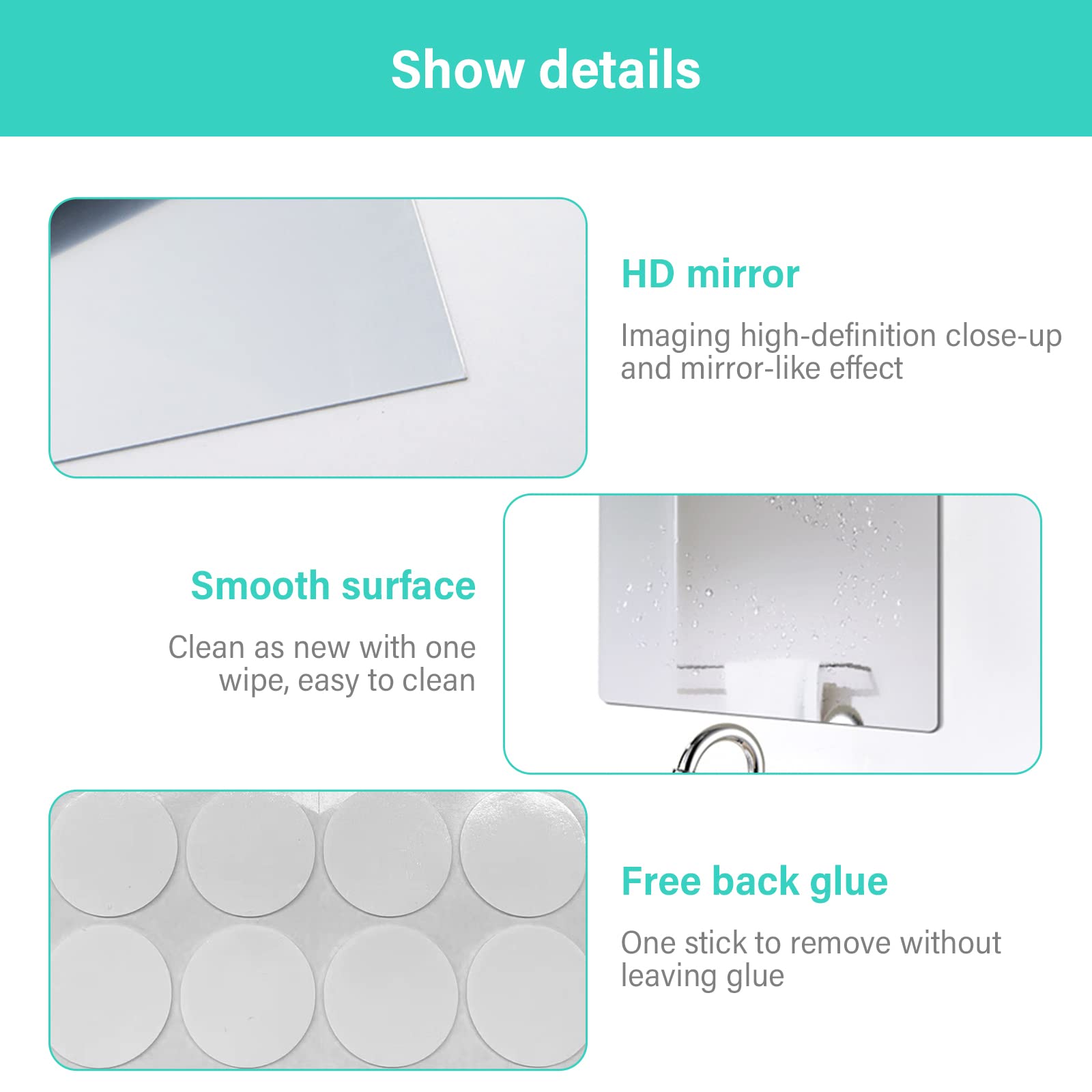 Carreaux Miroirs Acrylique Autocollants - Miroir Mural Rectangulaire HD, Incassable, Décoration Maison - Lot De 6 Ou 10 - 20x25 Cm - Pour Salon, Salle De Bain, Dressing - 13