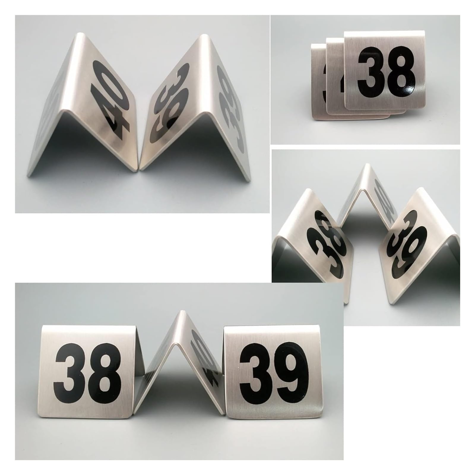 números de mesa, 1-50/1-100 Letreros de números mesa restaurante doble cara - Fuente en negrita fácil leer for una identificación Tarjetas numéricas/1 a 100(1 to 100)