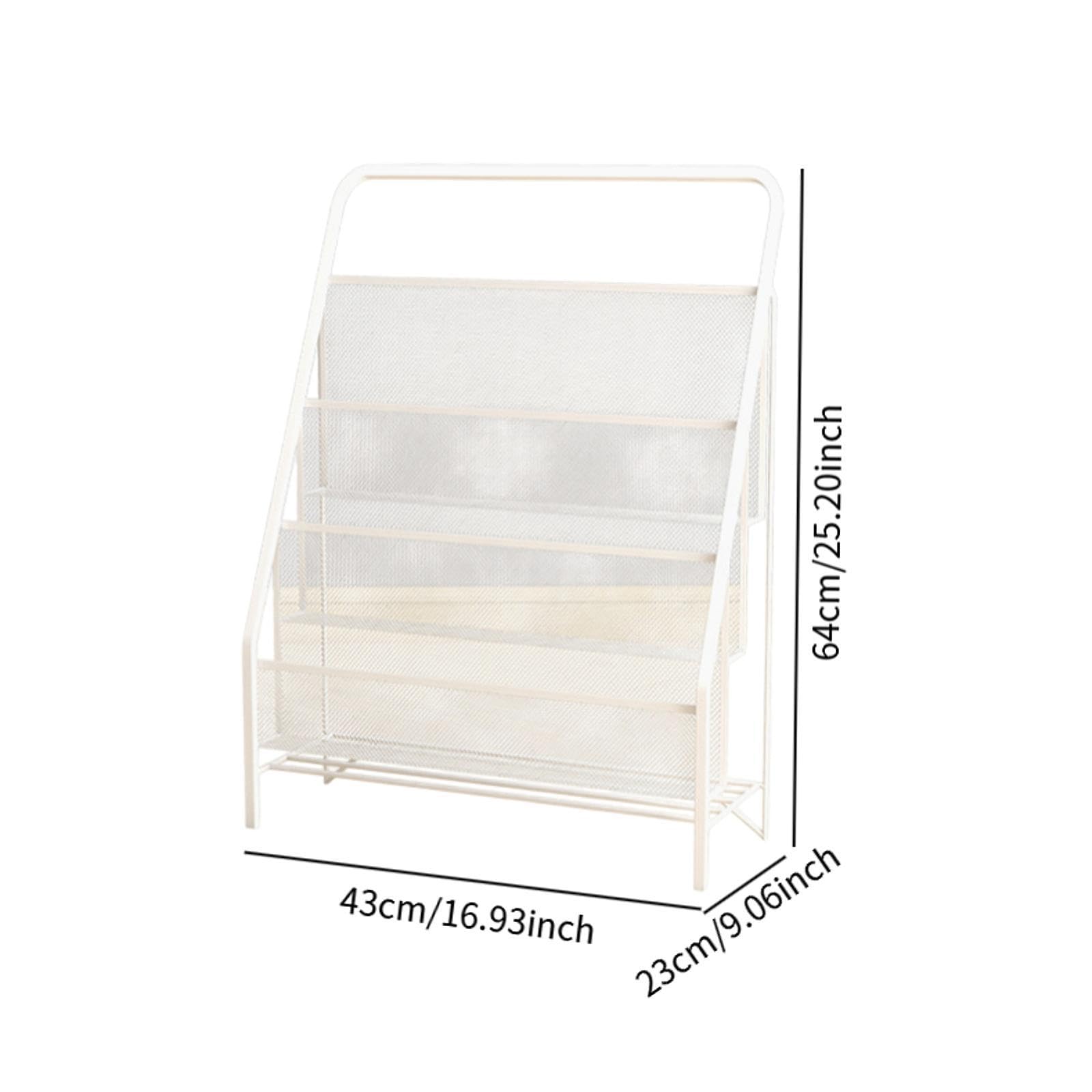Kids Bookshelf Organizer a 3 strati asilo per l'asilo per bambini Libro per bambini Storage, Bianco