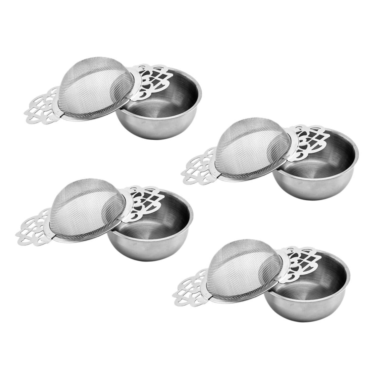 4 piezas Filtros de Té de Acero Inoxidable Colador Malla Fina Resistente Altas Temperaturas para Infusor de Té Suelto Tetera Práctico