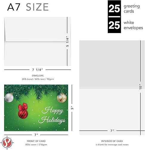 Miniatura 6 de 25 tarjetas de felicitación y sobres de felicitación, ideales para negocios, invitaciones de fiesta de Navidad y Año Nuevo, tarjetas de