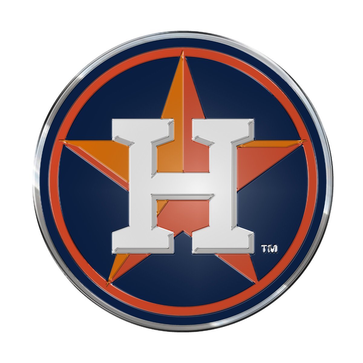 MLB Houston Astros Aluminum Color Emblem, 3.25