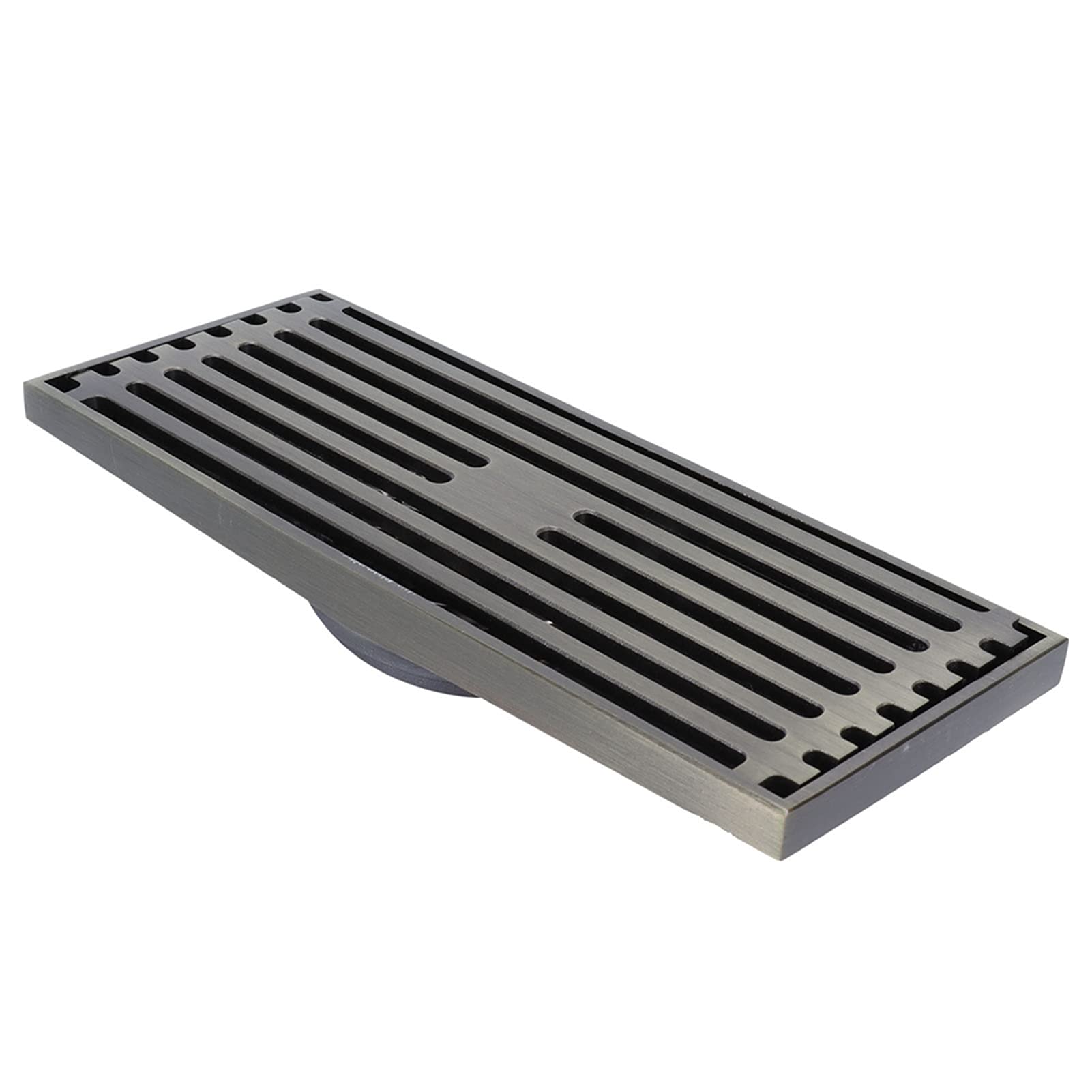 Desagüe de Piso Lineal con Cubierta Extraíble, Diseño Antiguo para Baño, Inodoro, Balcón, Construcción de Latón, Estilo Moderno, 33,3 Oz
