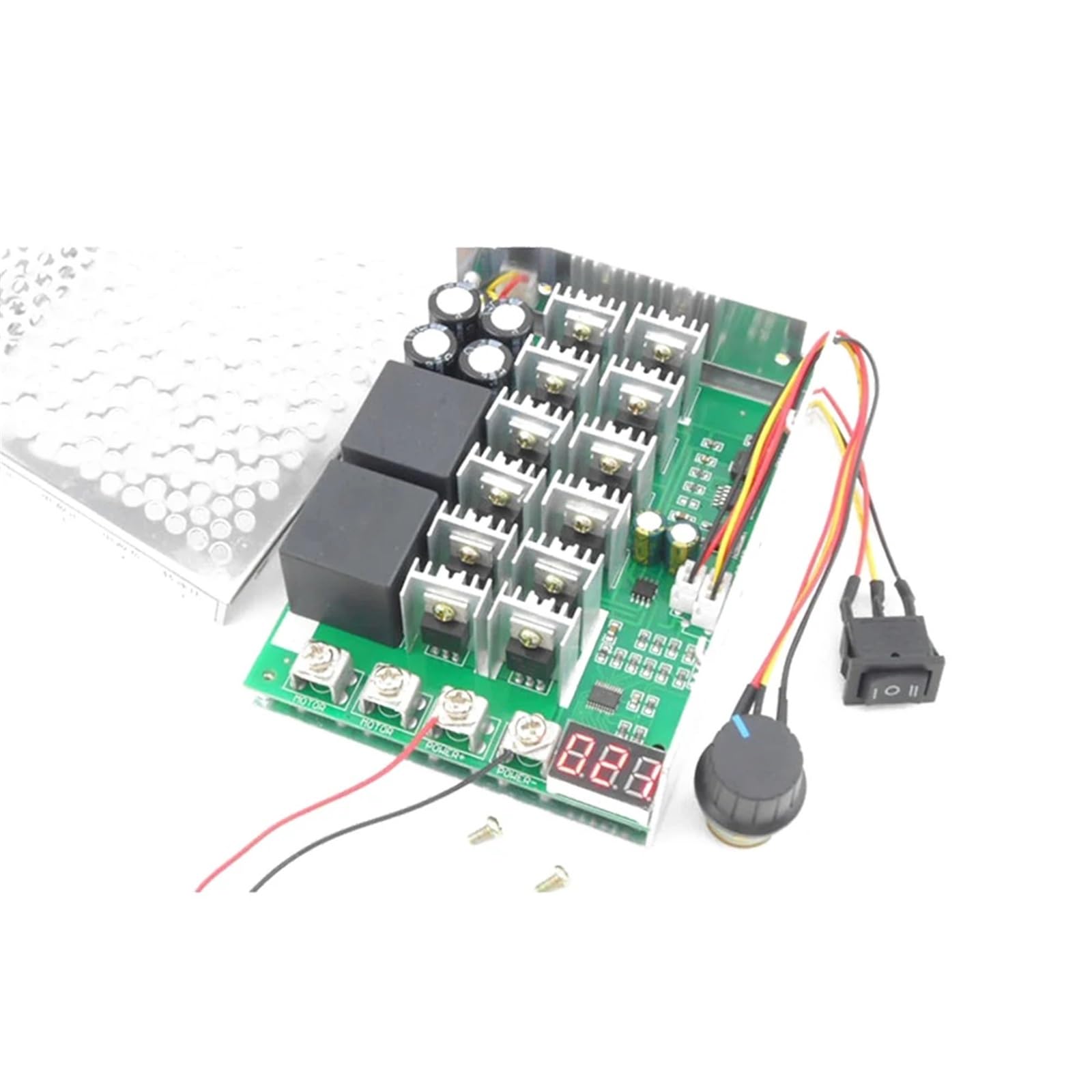 Controlador de velocidad del motor 10-55V 100A, Rotación delantera/trasera, PWM, Regulador de velocidad del motor ajustable, interruptor de control