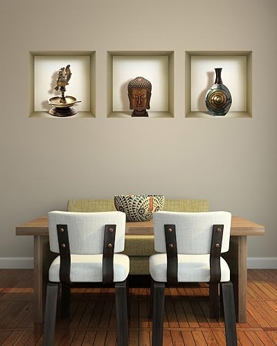 Miniatura 10 de Mi Alma Arte de pared 3D, juego de calcomanías de nicho, decoración de pared 3D, calcomanías de pared para sala de estar, calcomanías de pared para