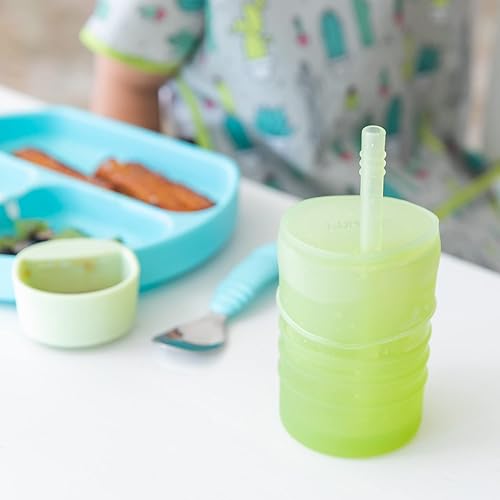 Miniatura 4 de Bumkins Vasos para bebés y niños pequeños, taza para beber con pajilla, a prueba de derrames, taza de transición para bebés de 1 año, sorbe de forma