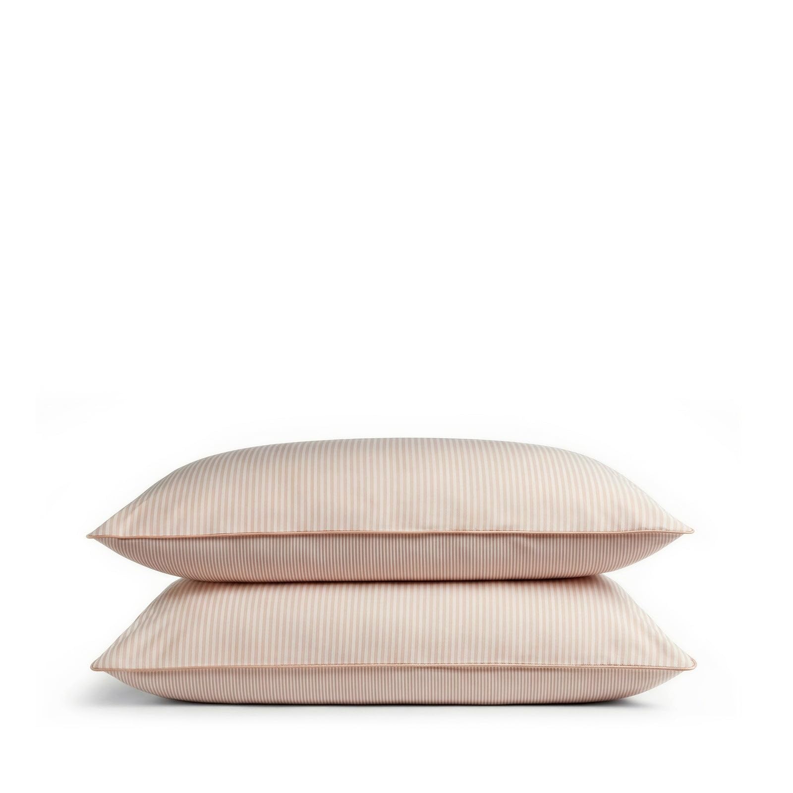DIP & DOZE Luxury 100% Organic Cotton Toddler Pillowcase Pair | Kids Cot Bed Pillowcases | Reversible Stripe | Percale | Clay Pink