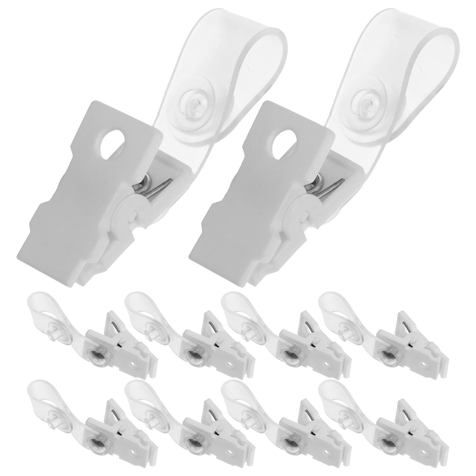Milisten 100 Clip Porta Badge in Plastica Pvc Bianca, Clip per Distintivi da Lavoro con Coccodrillo Seghettato, Porta Tessere Identificative Compatto per Ufficio, Fiere e Scuola