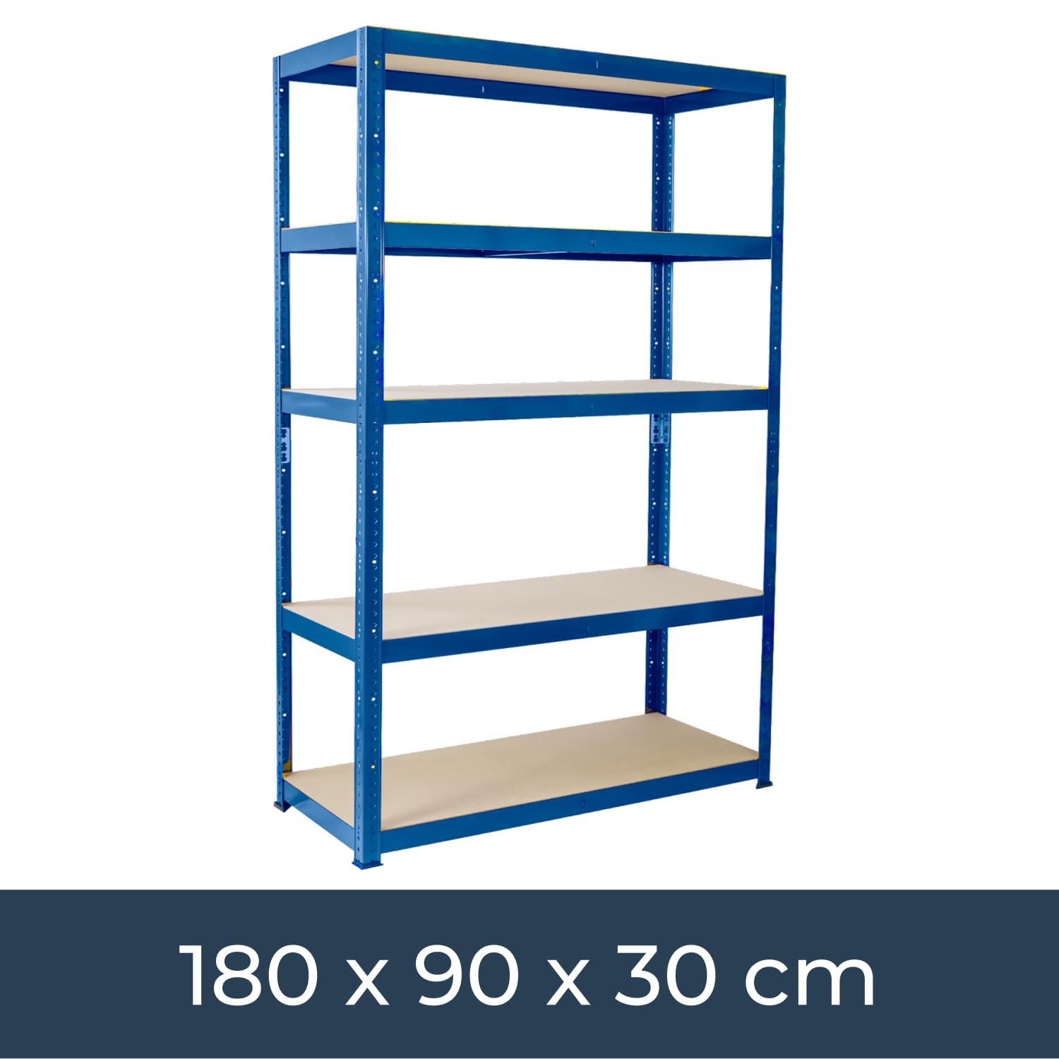 G-Rack Garage Shelving Unit: 180cm x 90cm x 30cm | Single Bay, Blue 5 Tier Unit | 175kg Load Weight Per Tier (875kg Per Rack) | for Your Garage & Elsewhere! | Shelf Unit | Van Racking