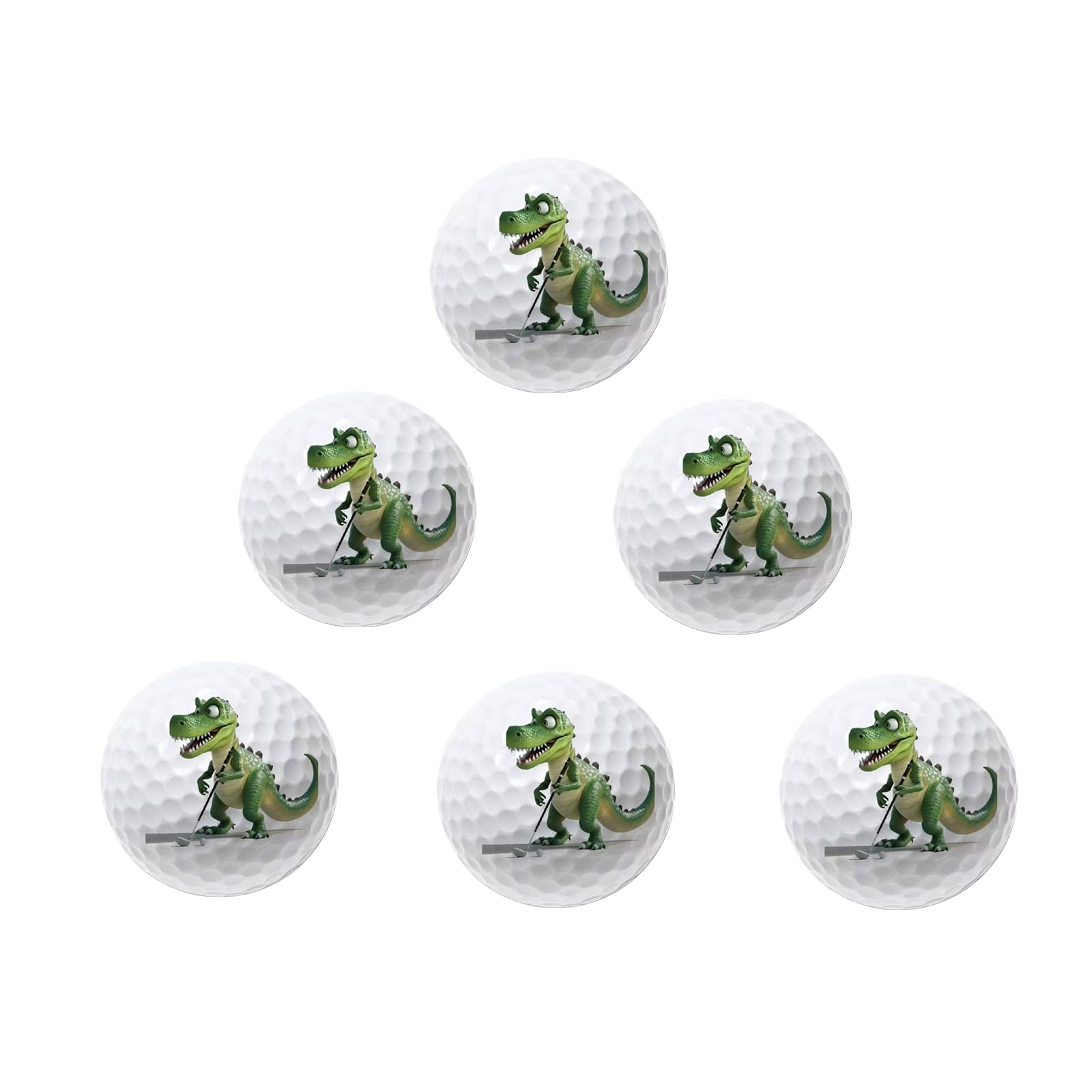 RBRSLALA Funny Golf Balls for Men 6 Pack Colored Cool Dinosaur Novelty