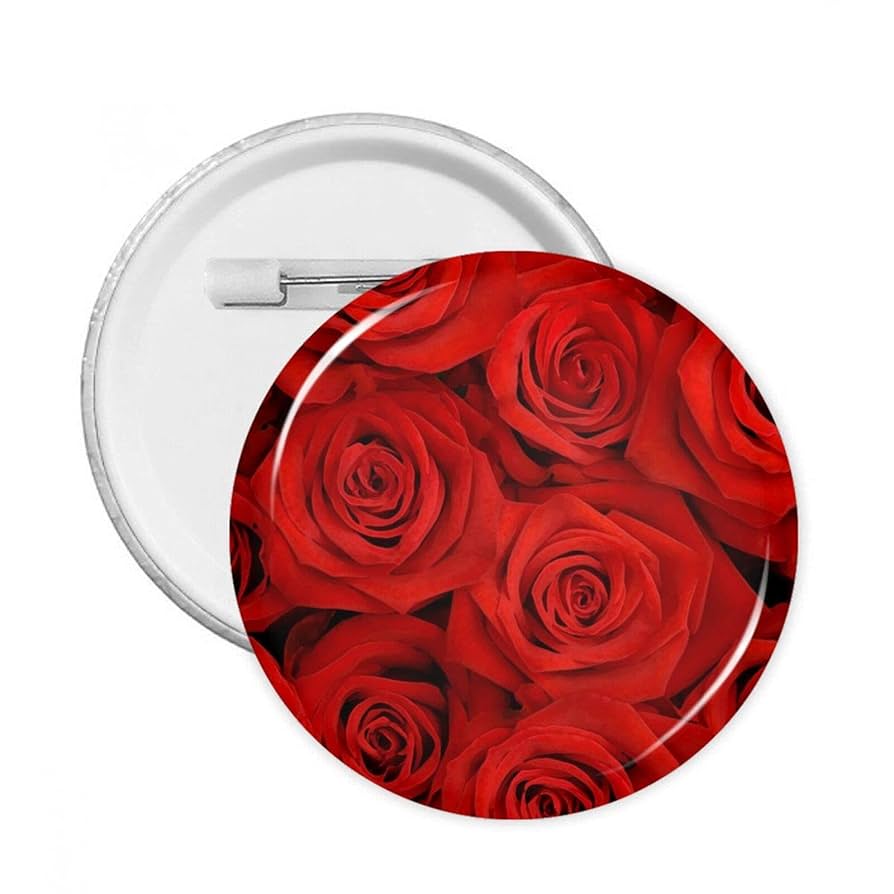 Amazon | 赤い薔薇 バッジ 缶バッチ ボタンバッジ ピンバッチ