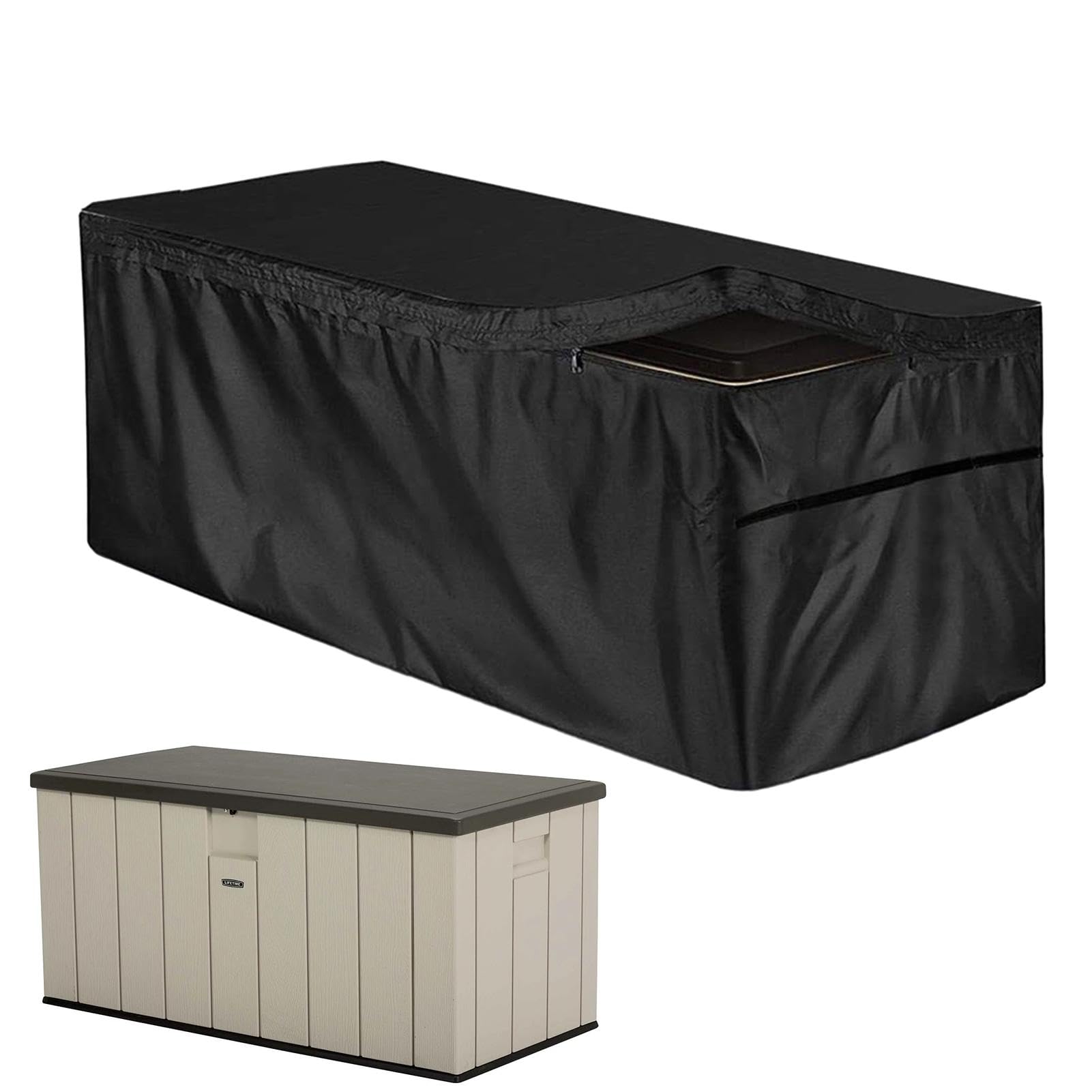 Housse Coffre Jardin - Tissu Oxford 210D Bâche Coffre Rangement Jardin Exterieur, Protection UV, Imperméable, Housse Boîte