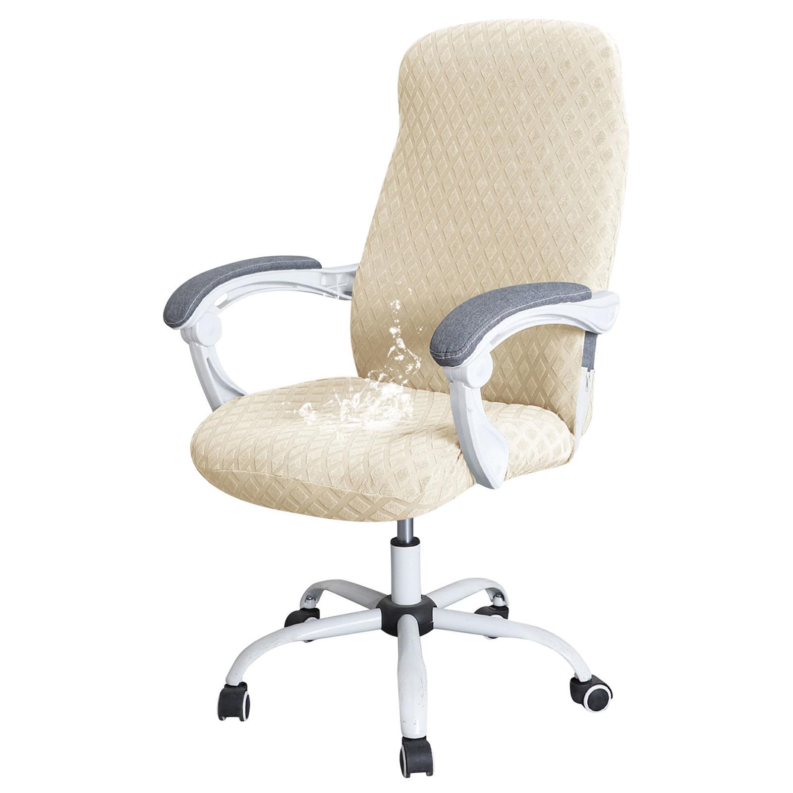 Zrcyxdw Beige Waterproof Computer Office Chair Cover-Small