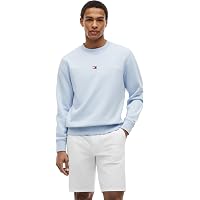 Tommy Hilfiger Uomo Felpa Tommy Logo Senza Cappuccio, Blu (Breezy Blue)